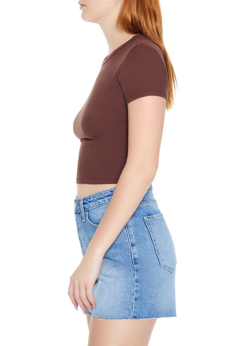 Yuvarlak Yaka Crop Top Tişört