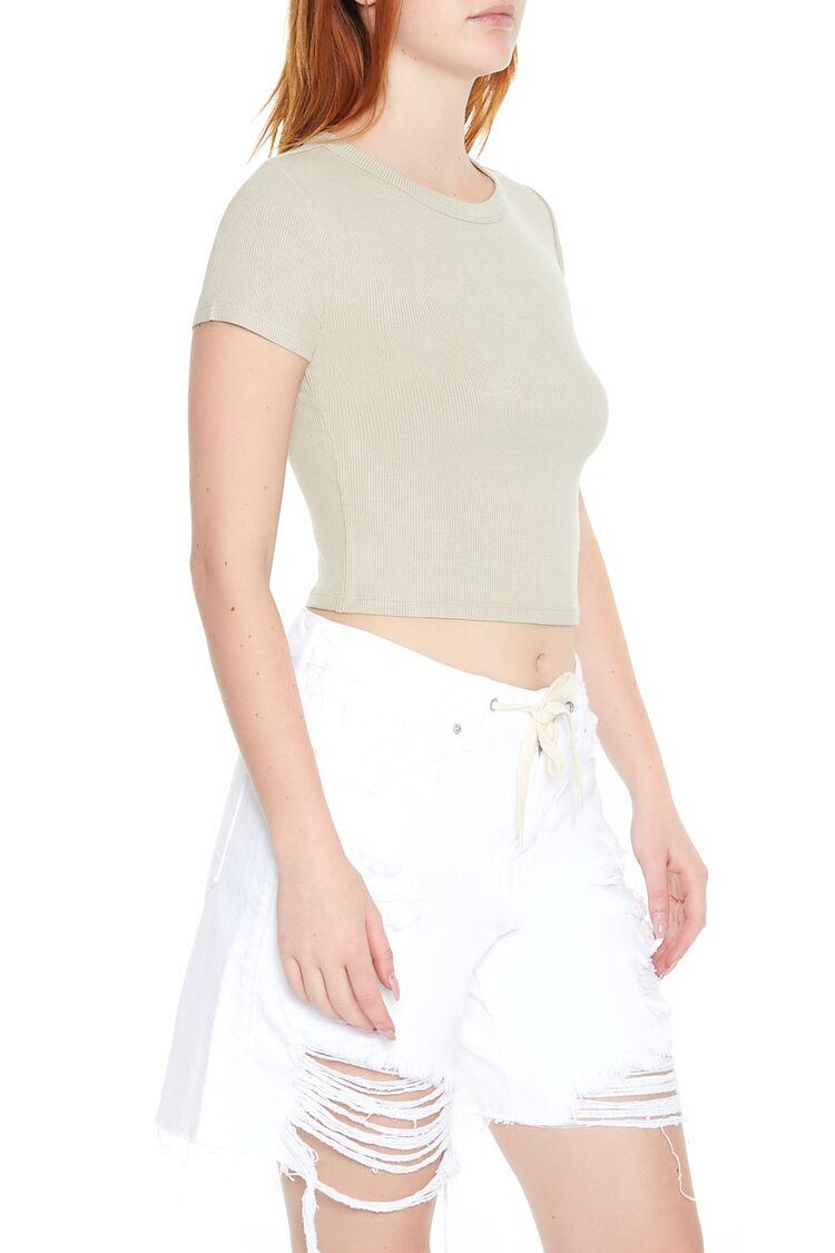 Yuvarlak Yaka Crop Top Tişört