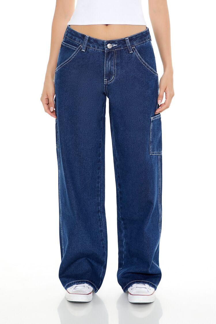 Yıldız Detaylı Wide-Leg Jean Pantolon