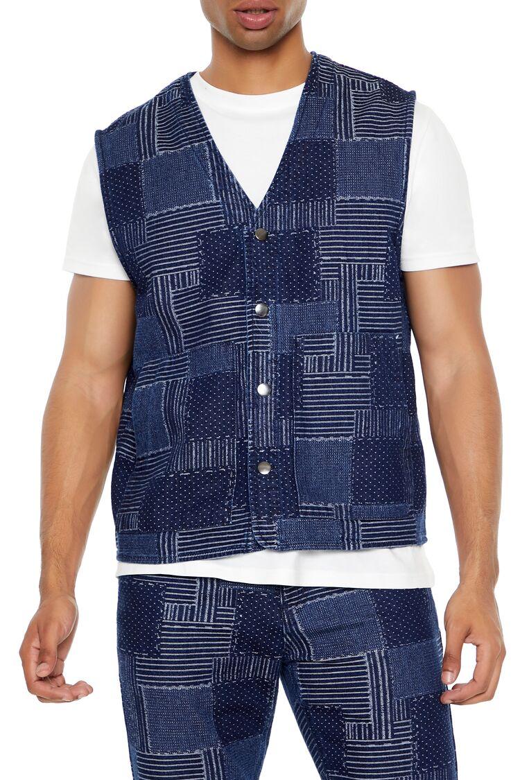 Yamalı Denim Yelek